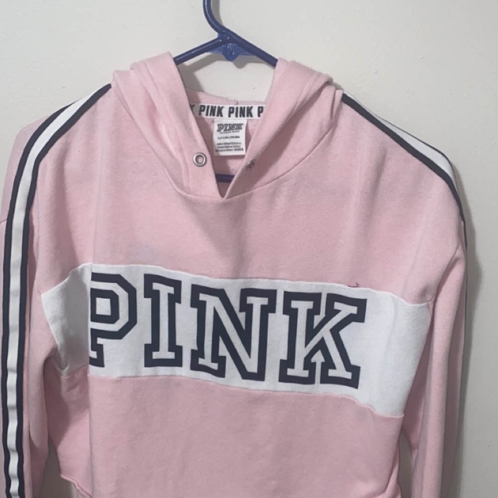 Pink cropped hoodie